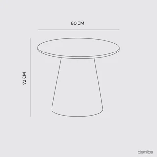 میز گرد دنیته مدل پییر ابعاد - D80